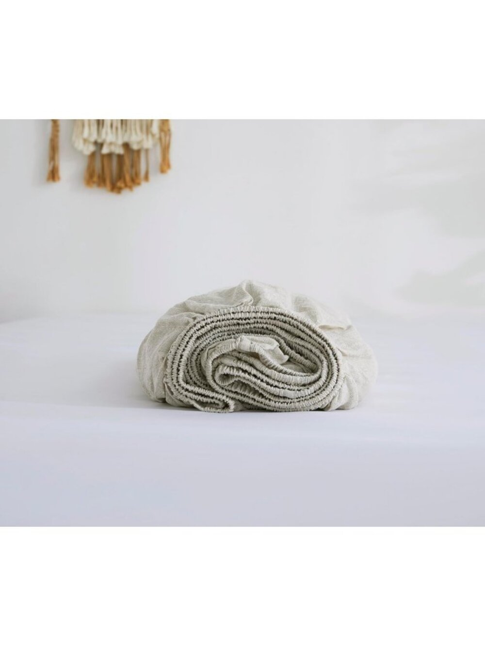 King Size 100% Linen Fitted Sheet - 15" Deep Pocket, Soft & Breathable